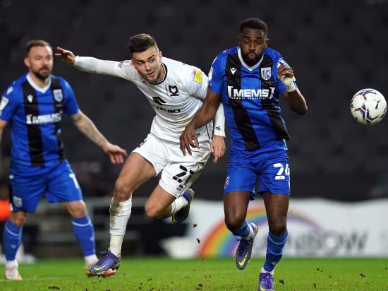 Gillingham end six-match losing streak with goalless stalemate at MK Dons