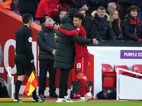 Liverpool boss Jurgen Klopp talks up Kaide Gordon’s finishing