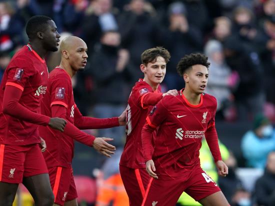Teenager Kaide Gordon makes Liverpool history in FA Cup win over Shrewsbury