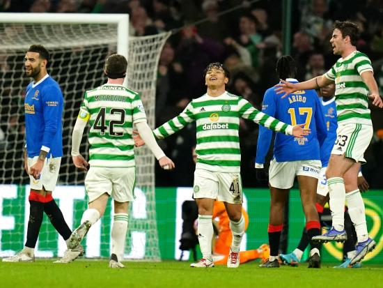 Reo Hatate stars as Celtic beat Old Firm rivals Rangers to go top of the table