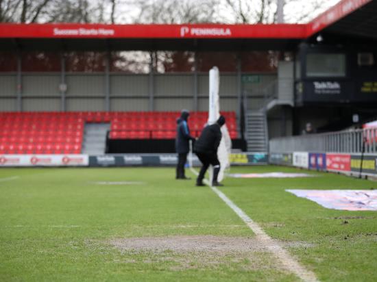 Crawley’s trip to Salford called off due to waterlogged pitch
