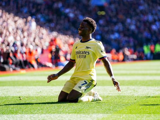 Bukayo Saka’s first-half strike earns Arsenal victory at Aston Villa