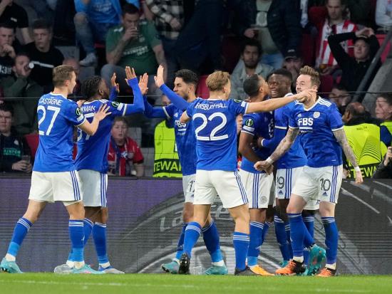 PSV Eindhoven 1 - 2 Leicester City: Leicester strike late to stun PSV in Europa Conference League quarter-final