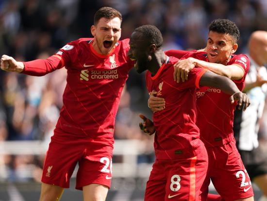 Naby Keita keeps Liverpool’s quadruple hopes alive with winner at Newcastle