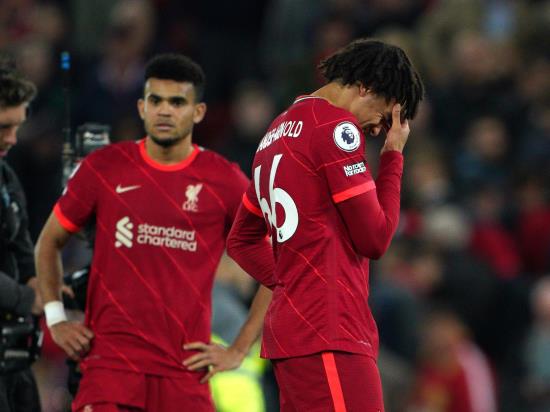 Liverpool’s Premier League title charge stalls as Spurs claim point at Anfield