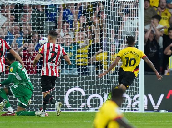 Watford win on Championship return as Joao Pedro goal downs Sheffield United
