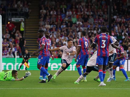 Gabriel Martinelli on target as Arsenal make winning start at Crystal Palace