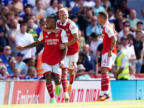 Gabriel Jesus lifting Arsenal standards, says Mikel Arteta after Leicester win