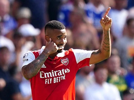 Gabriel Jesus bags brace on home debut as Arsenal overcome Leicester