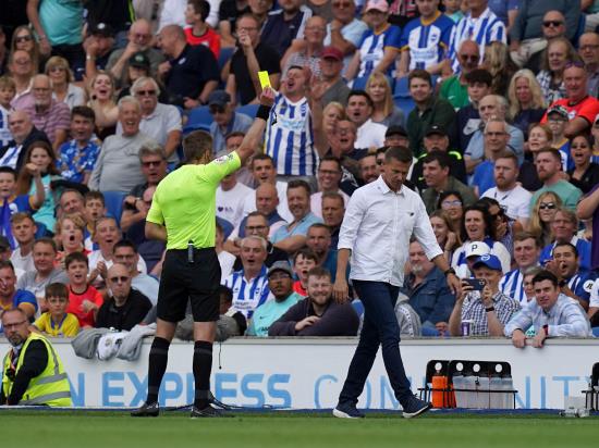 Leeds boss Jesse Marsch admits he deserved a booking for ref rage at Brighton