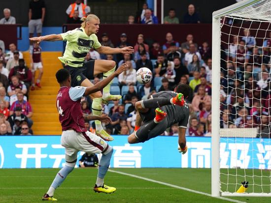 Erling Haaland’s superb start continues but Villa hit back to draw with Man City
