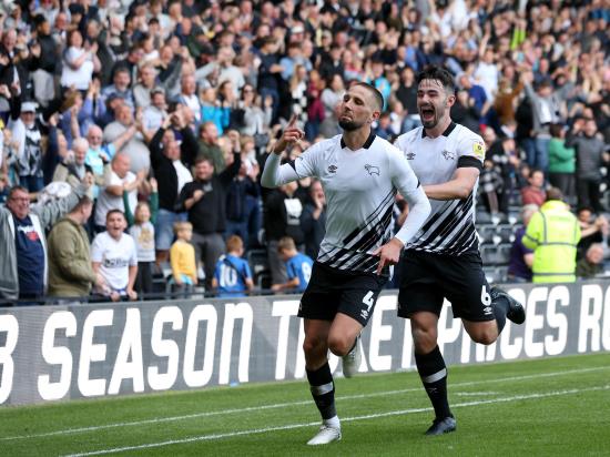 Conor Hourihane’s brace earns Derby victory against Wycombe