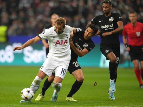 Tottenham held to goalless draw by Eintracht Frankfurt
