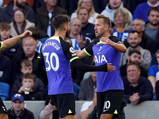 Harry Kane nets first-half header as Tottenham end tough week with Brighton win