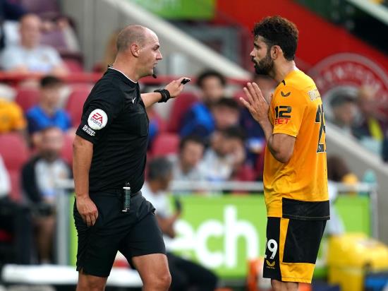 Diego Costa sees red as Wolves and Brentford battle to a draw