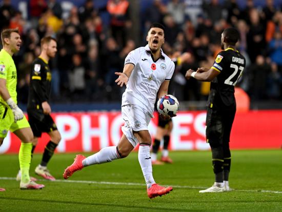Joel Piroe’s late penalty earns Swansea a po