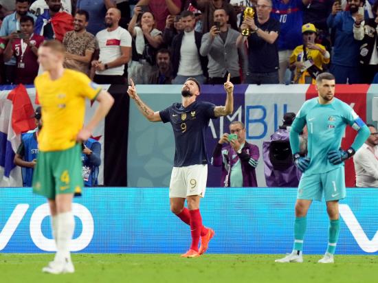 Olivier Giroud equals Thierry Henry record as France power past Australia