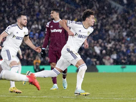 Rodrigo strike earns Leeds entertaining draw against fellow strugglers West Ham
