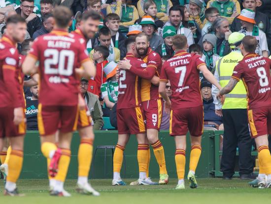 Celtic’s winning run halted by Motherwell as in-form Kevin van Veen scores again
