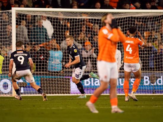 Blackpool relegated from Championship after defeat to play-off hopefuls Millwall