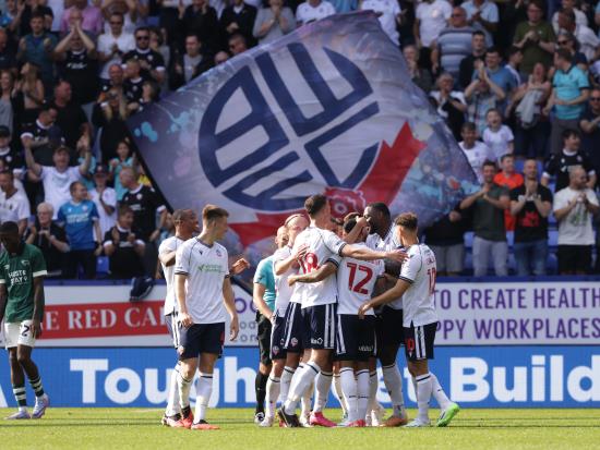 Bolton come back to defeat 10-man Derby for first win in four games