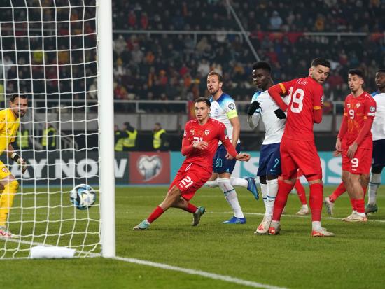 England bring qualifying campaign to lacklustre close with North Macedonia draw