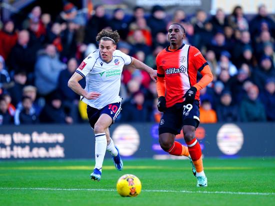 Luton frustrated by League One promotion hopefuls Bolton in FA Cup
