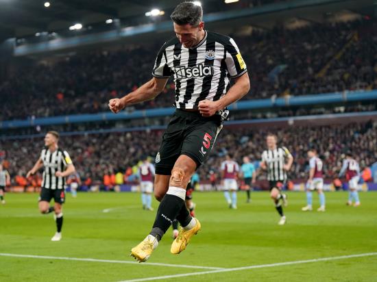 Fabian Schar scores rare double as Newcastle win at Aston Villa