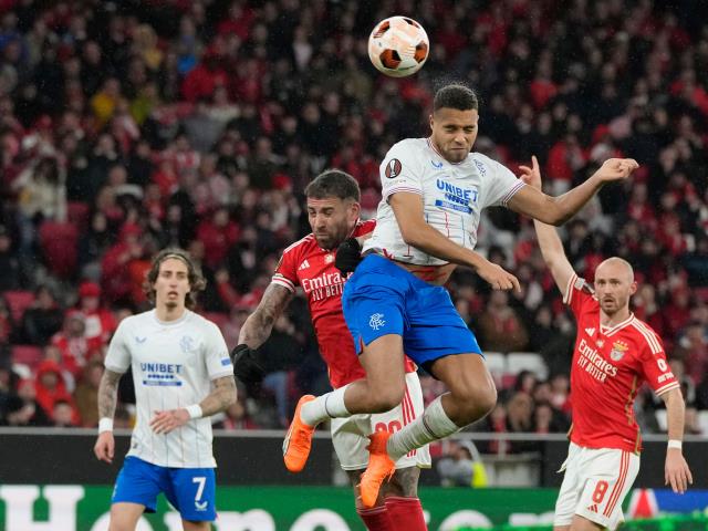 Injury-hit Rangers twice pegged back by Benfica in Europa League tie