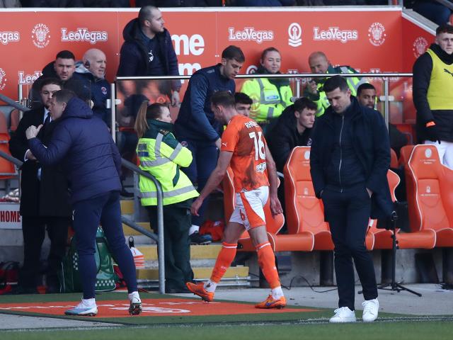 Jordan Rhodes sees red as 10-man Blackpool hold leaders Portsmouth to stalemate