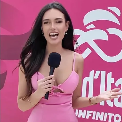 THE WHEEL DEAL Albanian Laura Woods goes braless in pink top as she bags new presenting role in completely different sport