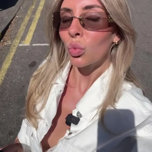 Blue murder Bonnie Blue defies Premier League stadium ban despite being escorted out after offer to give fans ‘good time’