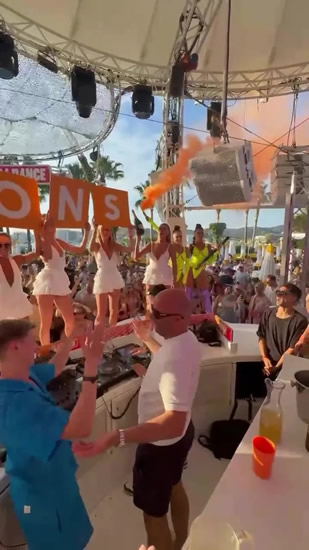 RED RAVER Liverpool boss Arne Slot parties with Wayne Lineker and EastEnders icon in Ibiza just hours after Arsenal clash
