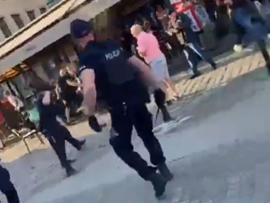 Chelsea and Real Betis fans clash in ugly scenes as police use tear gas