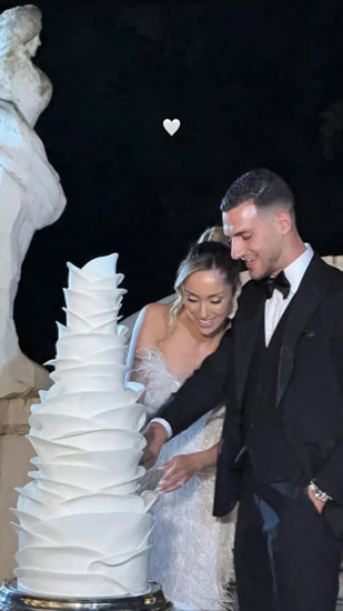 YES I DIO Man Utd star Diogo Dalot marries glam partner Claudia at 18th century Portuguese palace then sings and dances night away