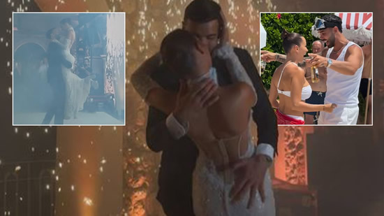 David Raya can’t keep his hands off model wife Tatiana on honeymoon after Arsenal star gets married