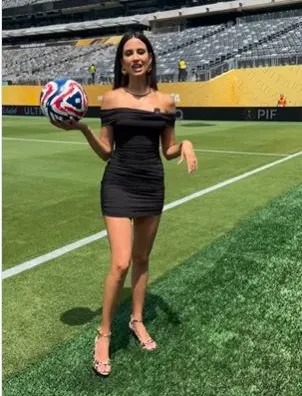 IN THE ZONE Glamorous DAZN presenter defies hater who called her ‘VULGAR’ as she wears sexy black dress at Club World Cup