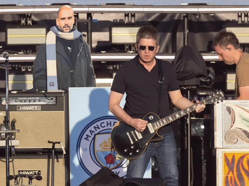 WONDER BALL Pep Guardiola and stunning daughter Maria belt out Oasis classic as Man City boss parties with Gallagher family at gig