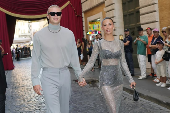 STRIKER POSE Erling Haaland’s girlfriend Isabel wows in daring see-through outfit as they attend Dolce & Gabbana fashion show