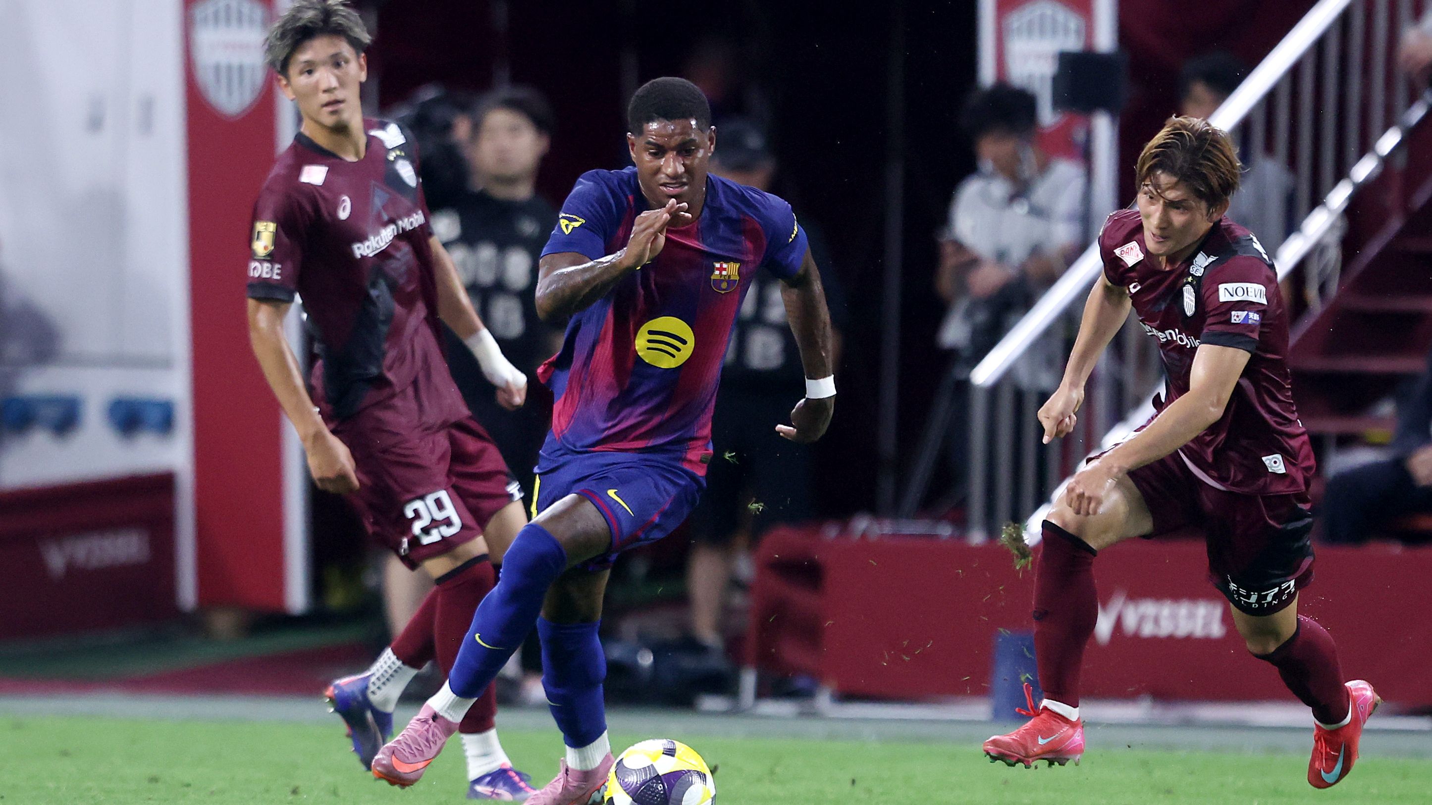 Hansi Flick reveals why Marcus Rashford's Barcelona debut only lasted 33 minutes as Man Utd loanee plays in Vissel Kobe win