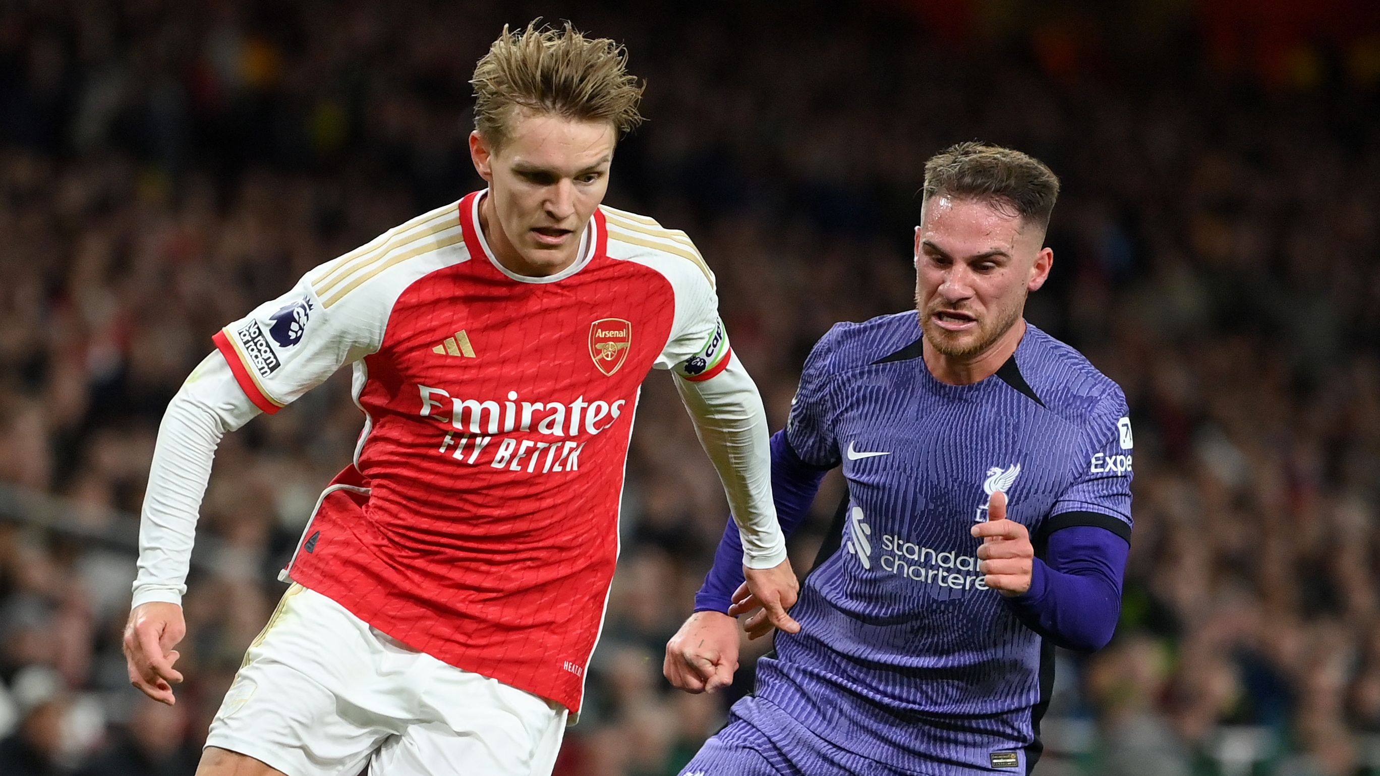 Martin Odegaard named on Arsenal bench after injury scare as Alexis Mac Allister returns to Liverpool starting XI for huge Anfield clash