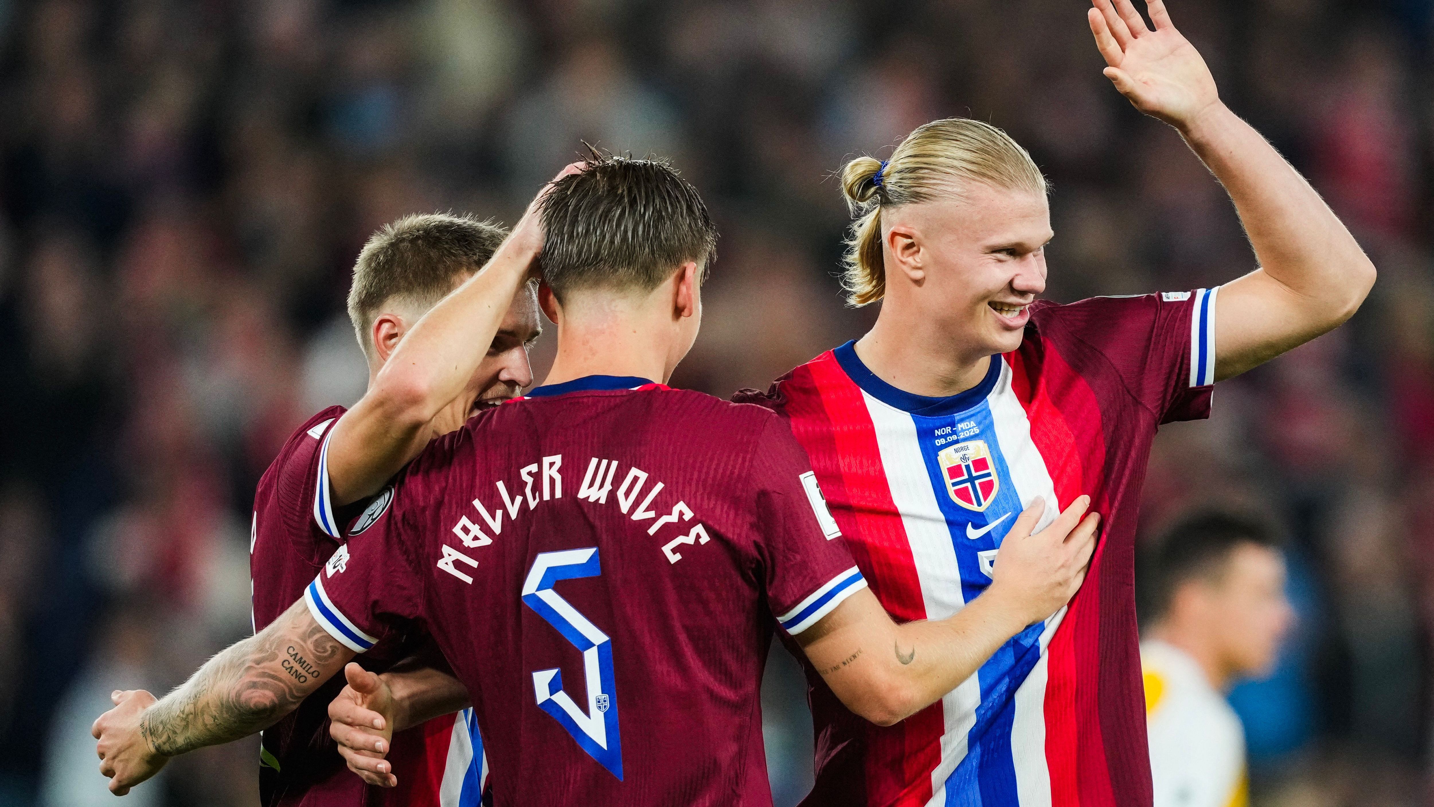 'Monster, freak!' - Erling Haaland goes 'full beast mode' with FIVE goals during Norway's 11-1 demolition of Moldova