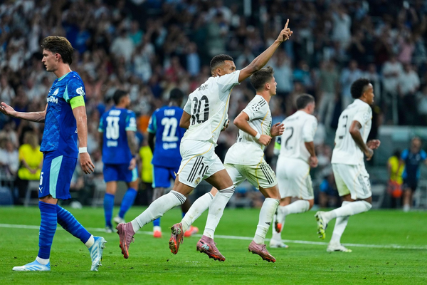 Mbappe brace helps 10-man Real Madrid beat Marseille in Champions League