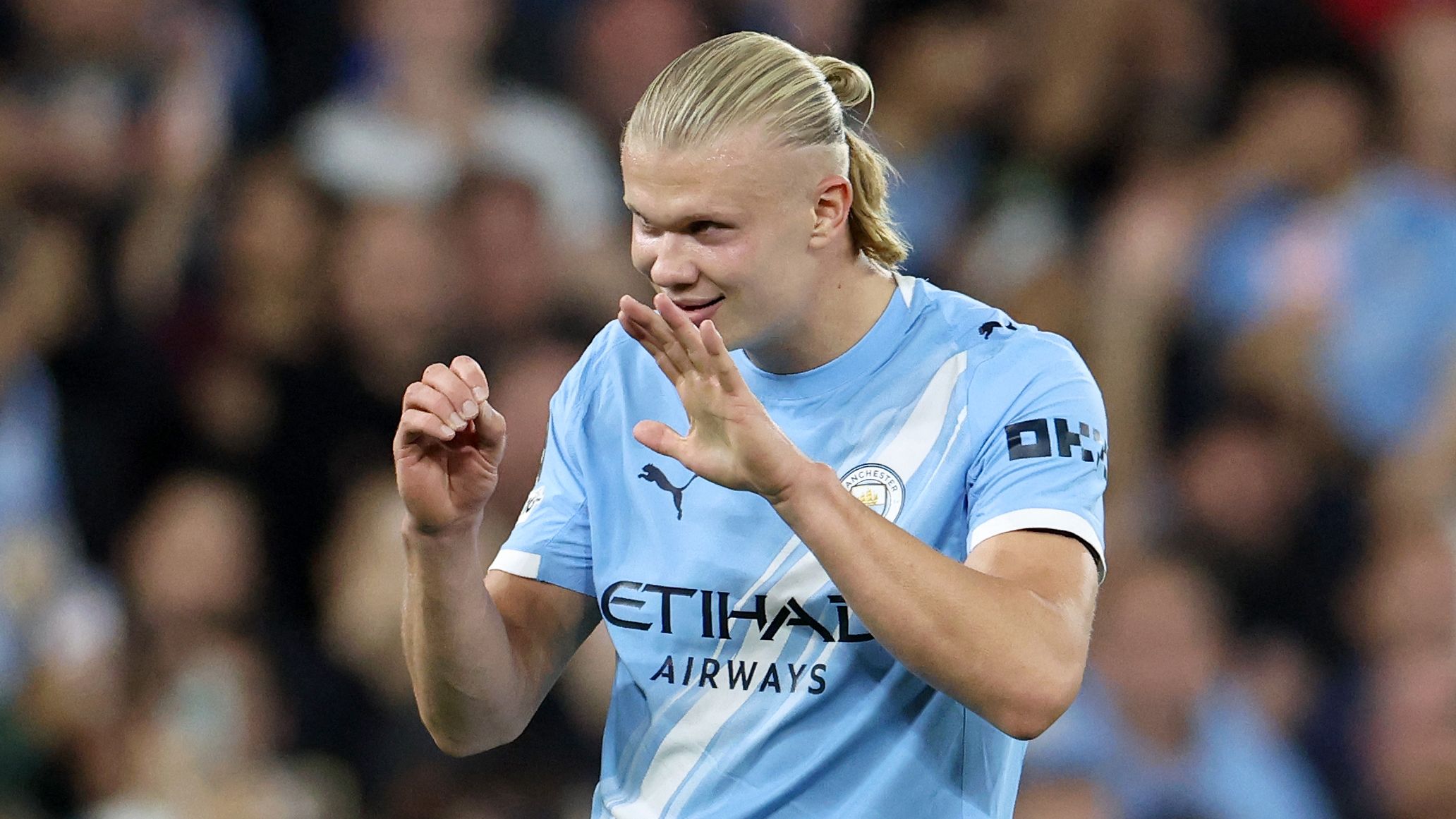 Erling Haaland makes history as Man City star becomes quickest striker to score 50 Champions League goals with strike against Napoli
