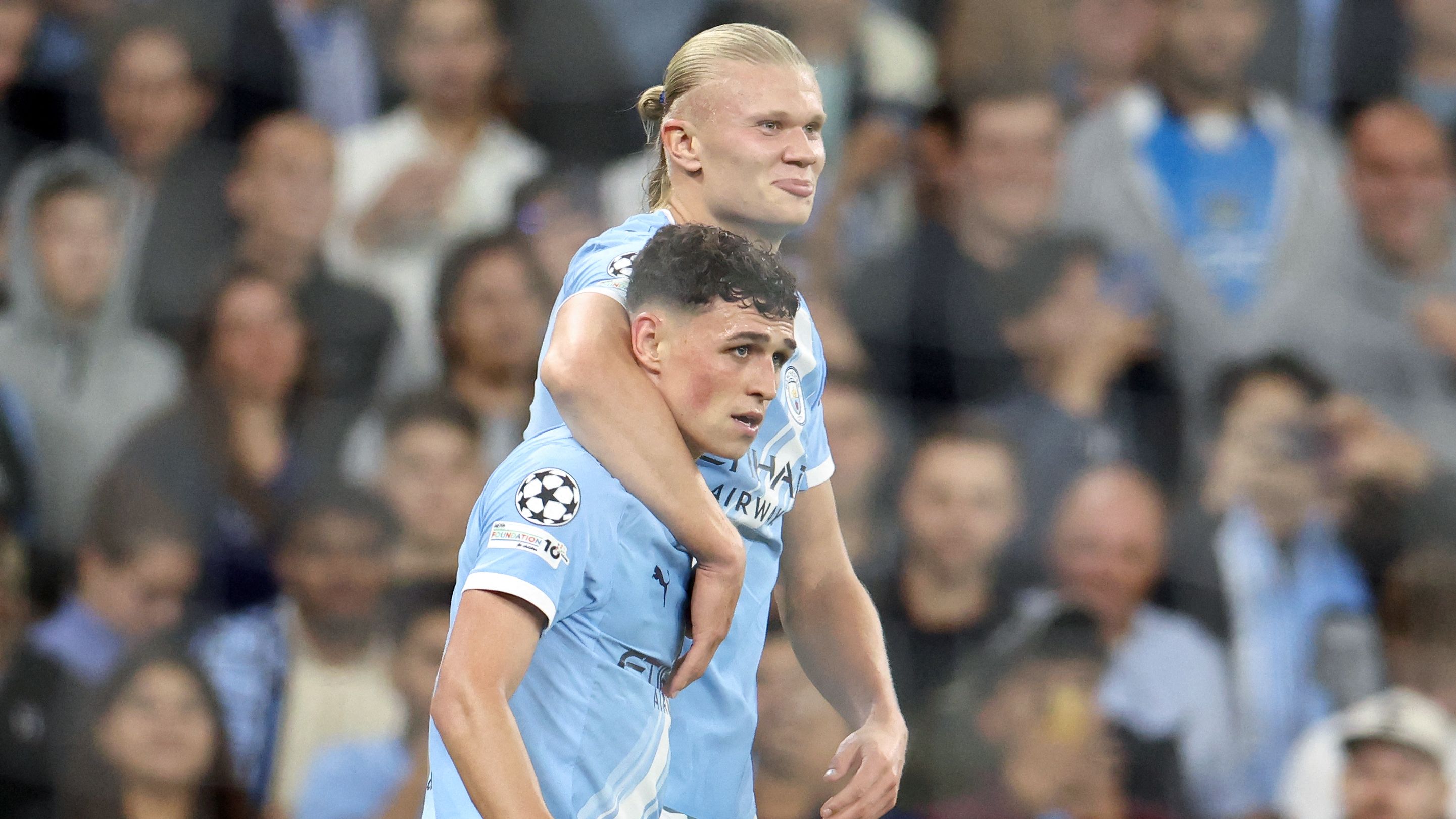 Erling Haaland makes history as Man City star becomes quickest striker to score 50 Champions League goals with strike against Napoli