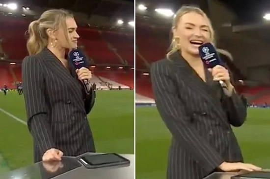Laura Woods has Champions League studio in tears after awkward 'virgin' blunder