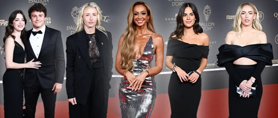Kate Scott stuns in low cut dress as she joins stars including Chloe Kelly and Maria Guardiola on Ballon d'Or red carpet