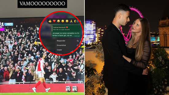 Gabriel Martinelli's 'mystic' girlfriend's incredible message to him before Arsenal equaliser vs Man City emerges