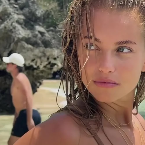 LAND AHOY Lando Norris’ girlfriend Magui Corceiro shows off incredible figure in bikini as she misses his struggles in Azerbaijan