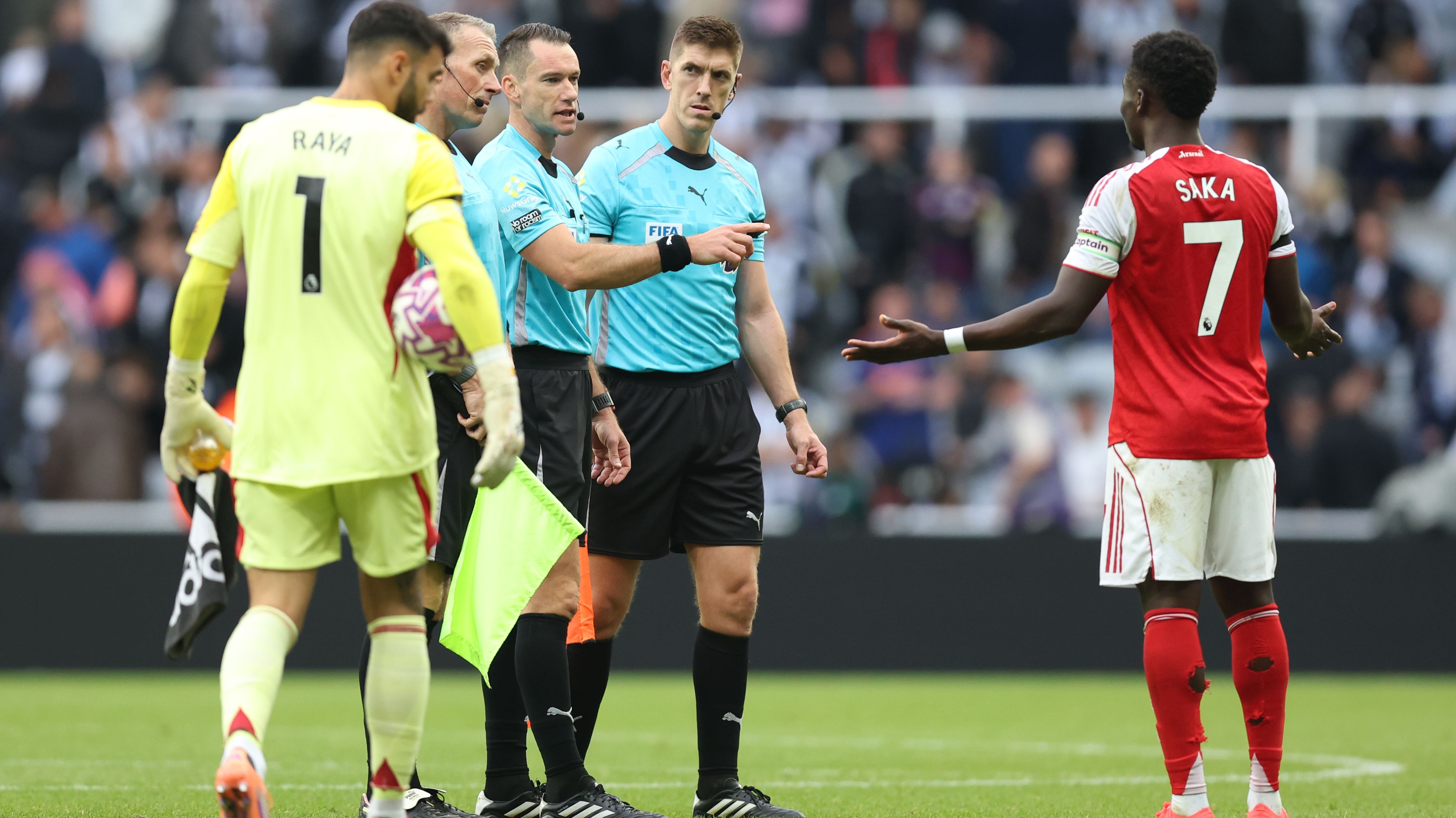 Bukayo Saka insists 'things always go against us' after Arsenal were denied penalty against Newcastle as last-minute Gabriel winner snatches all three points
